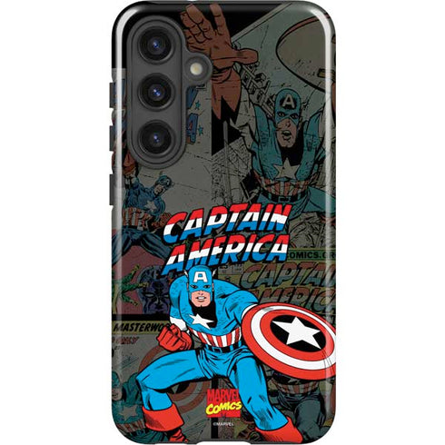 Marvel Classic Comics Captain America Vintage Galaxy S24 Plus Impact Case